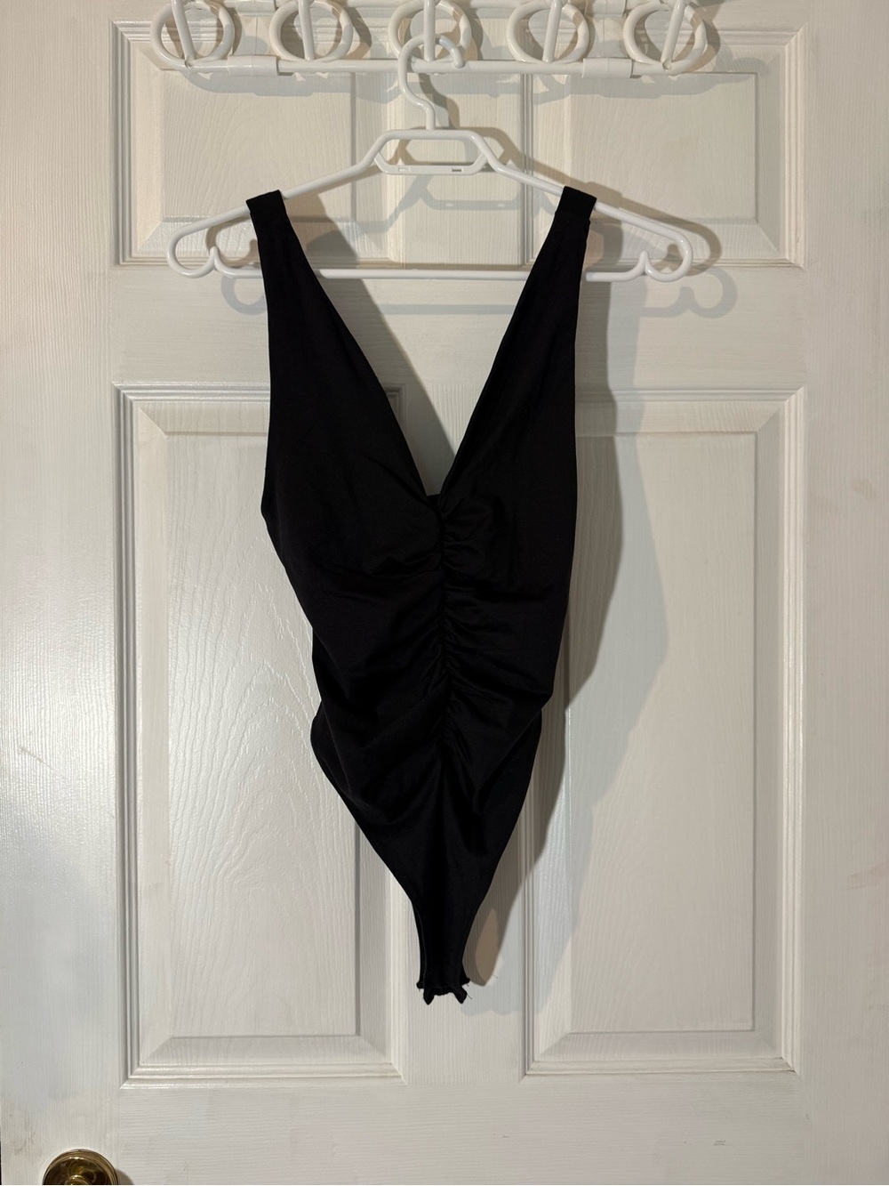 Zara Black Ruched Bodysuit